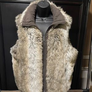 Weatherproof Garment Company Reversible Faux Fur Vest - Brown - Size XL